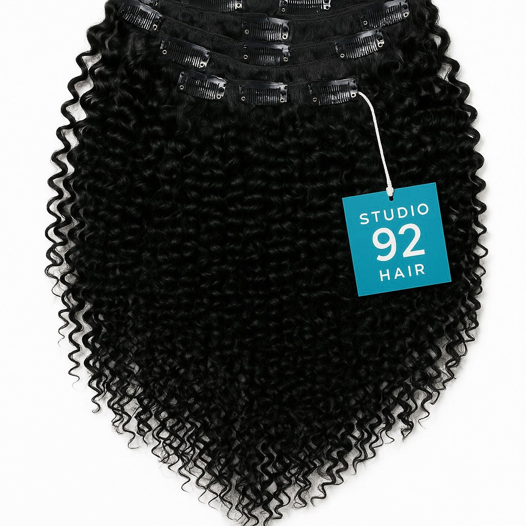 Burmese Curly Classic Clip-Ins (Natural Black)