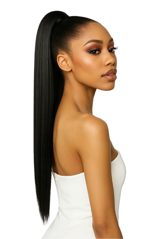 Natural Black Straight Ponytail