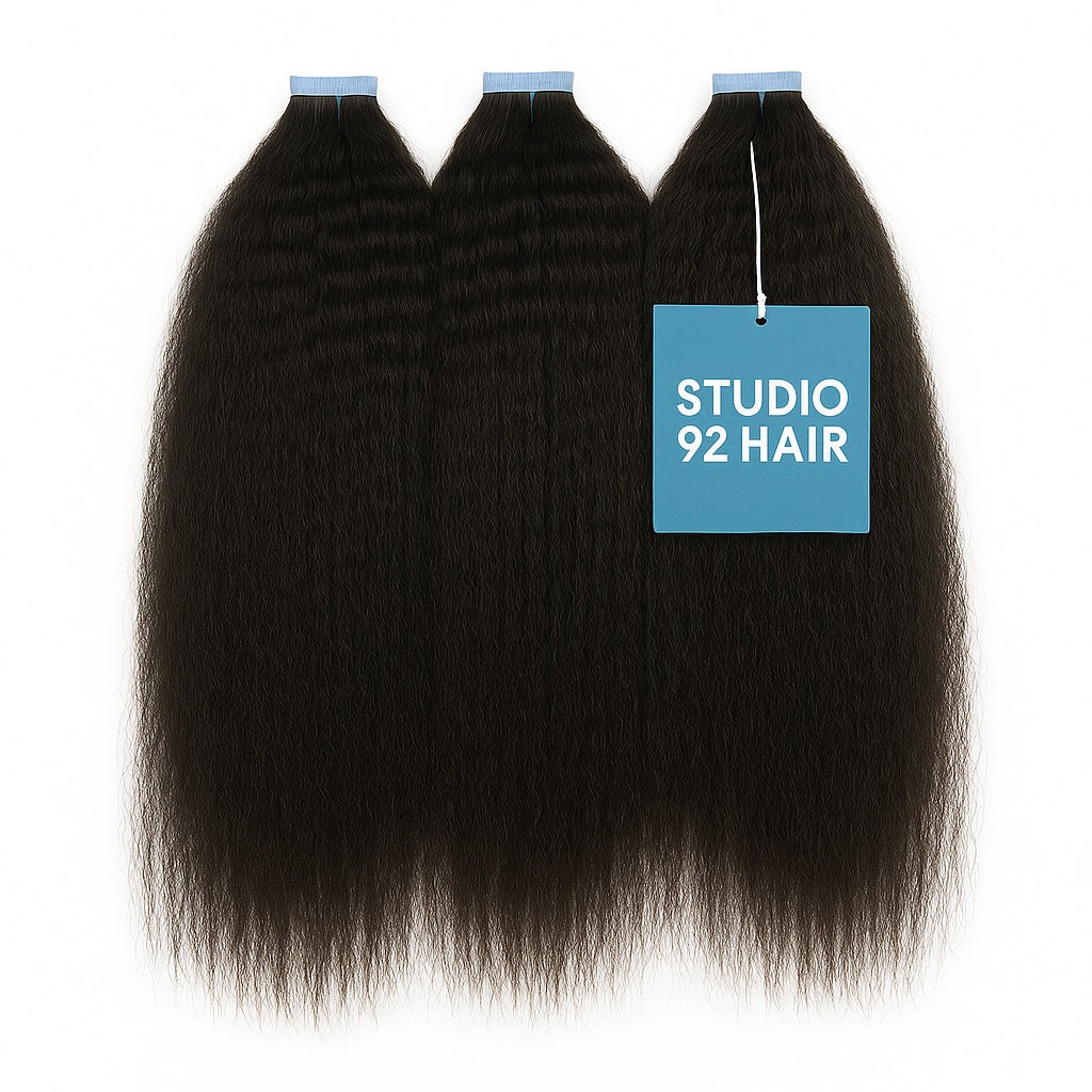 Kinky Straight Invisible Tape-Ins (Natural Black)