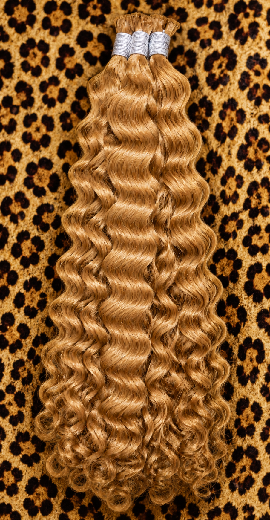 20 inch Loose Deep Wave Boho Hair Pieces in #27 Honey Blonde human hair extension texture