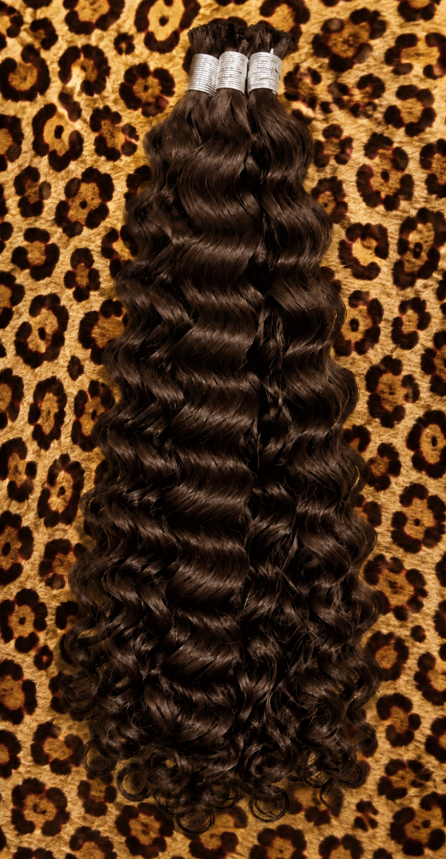 20 inch Loose Deep Wave Boho Hair Pieces in #4 Medium Brown human hair extension texture