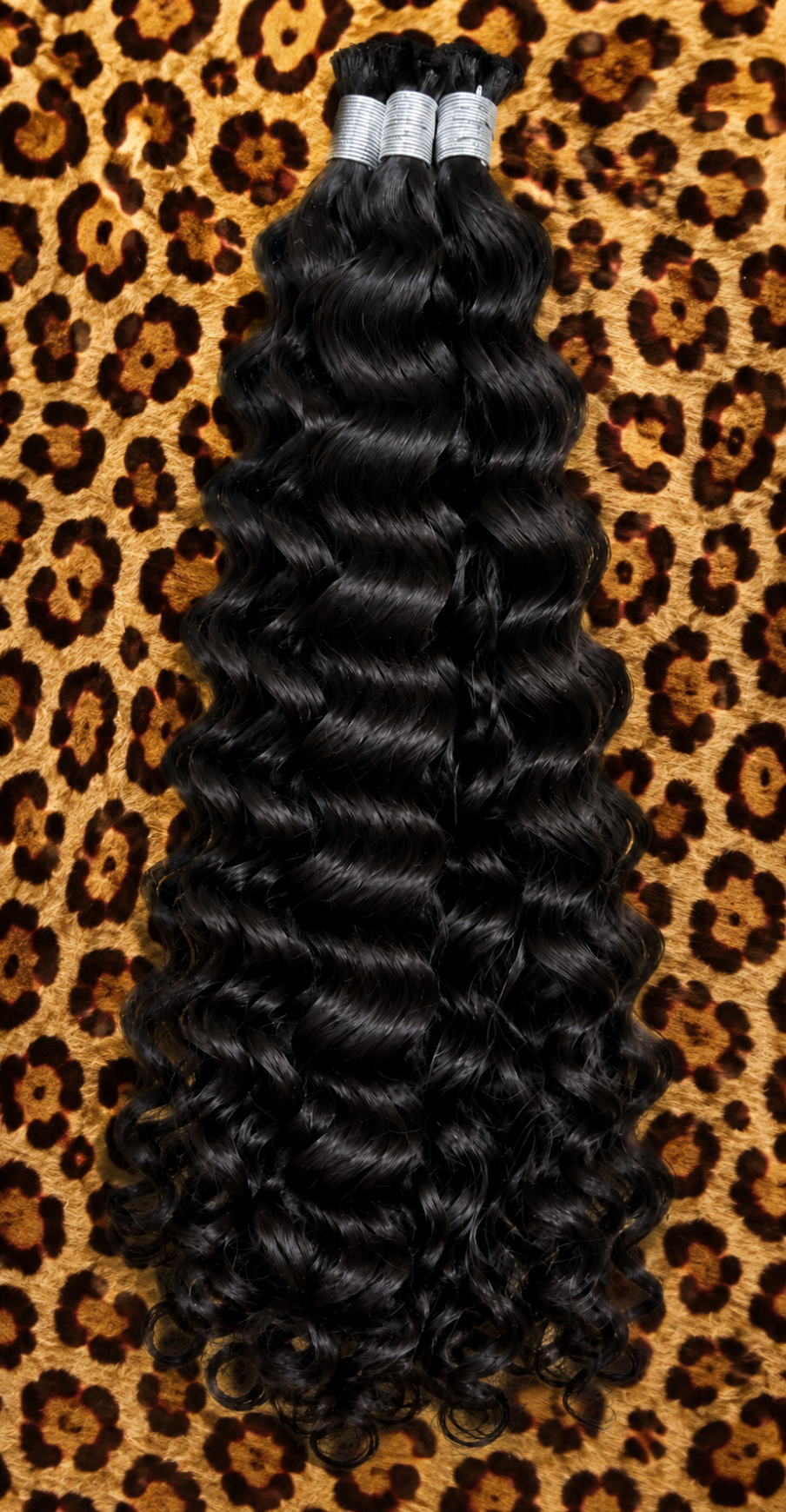 20 inch Loose Deep Wave Boho Hair Pieces in Natural Black (1B) human hair extension texture