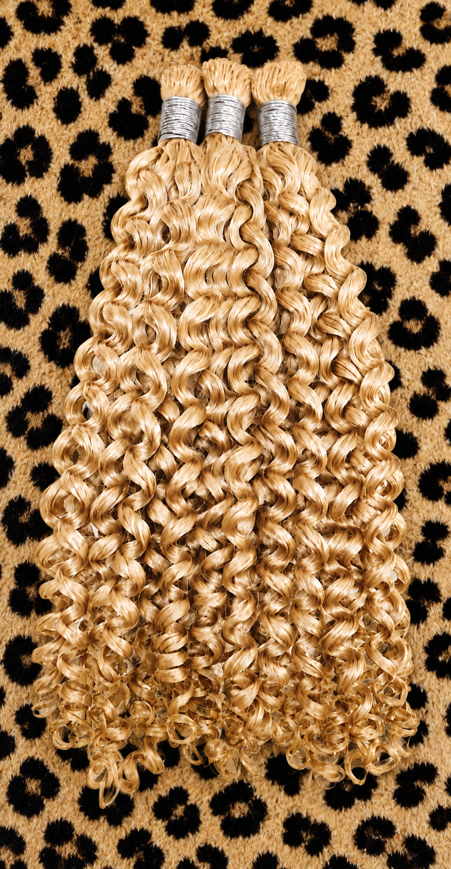 20 inch Water Wave Boho Hair Pieces in #613 Bright Blonde human hair extension texture