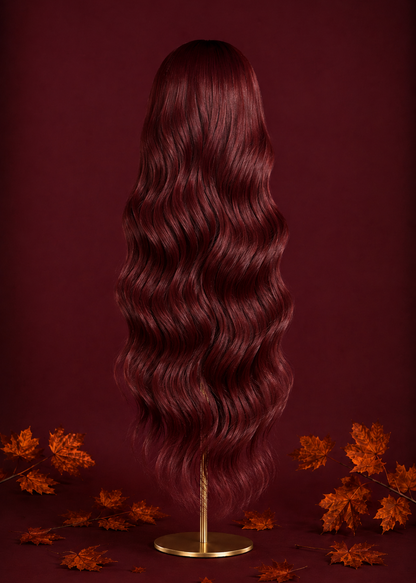 September Spice: 5x5 HD Lace Closure Glueless Wig (Cranberry)