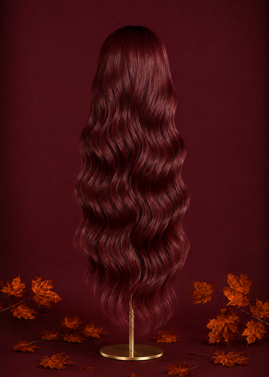 September Spice: 5x5 HD Lace Closure Glueless Wig (Cranberry)