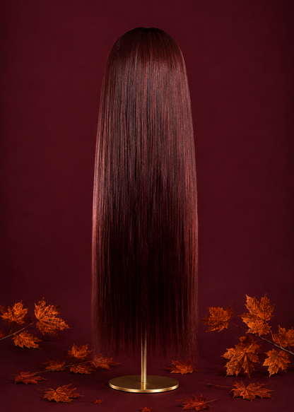 September Spice: 5x5 HD Lace Closure Glueless Wig (Cranberry)