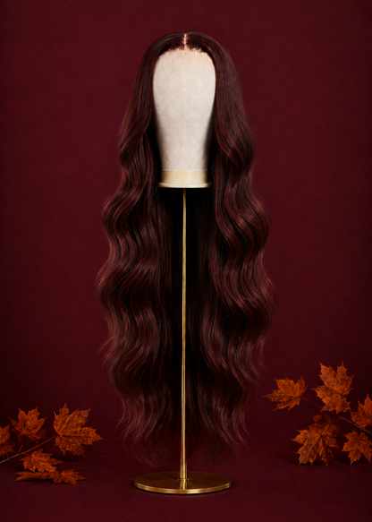 September Spice: 5x5 HD Lace Closure Glueless Wig (Cranberry)