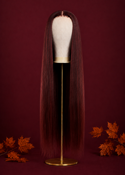 September Spice: 5x5 HD Lace Closure Glueless Wig (Cranberry)