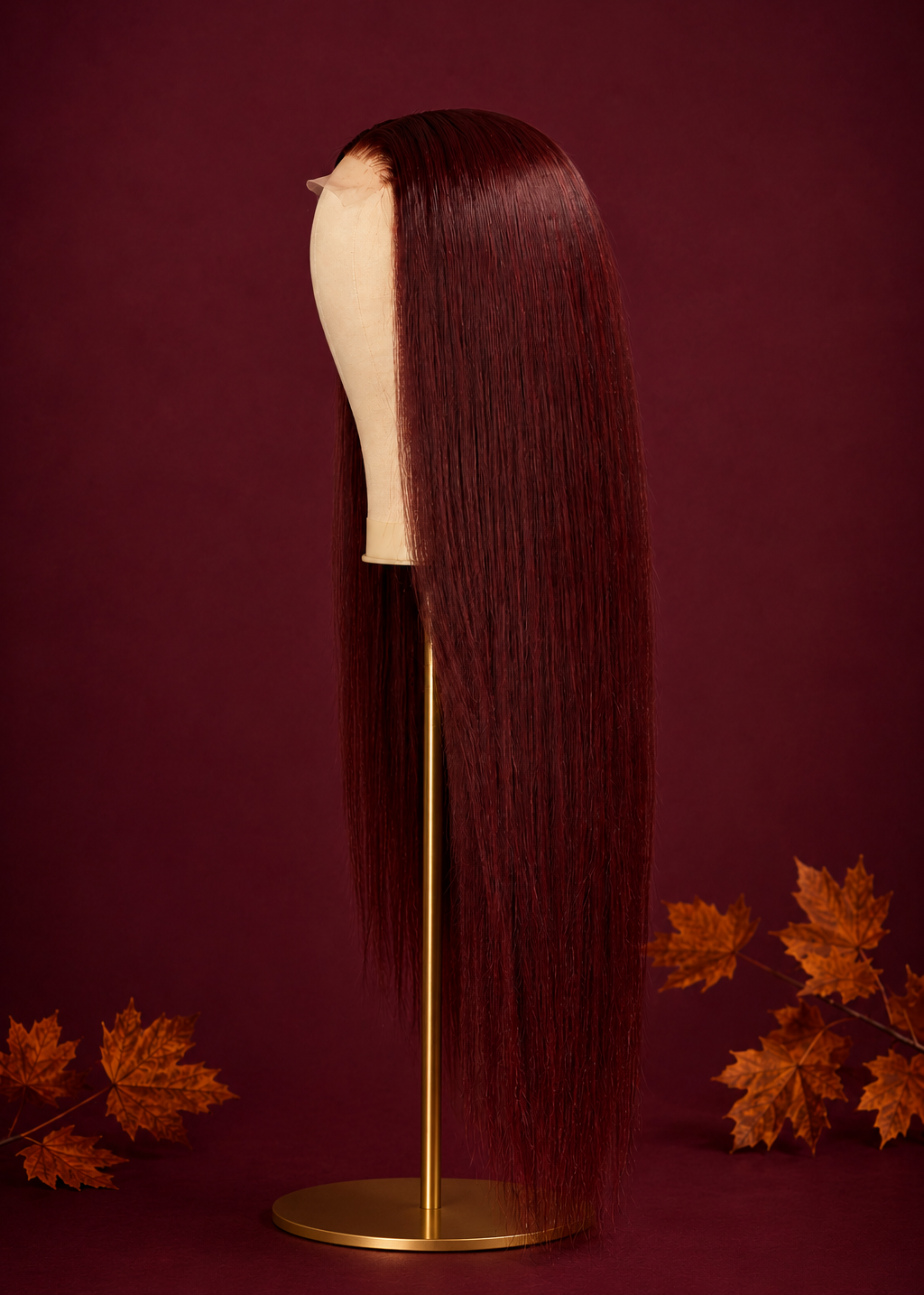 September Spice: 5x5 HD Lace Closure Glueless Wig (Cranberry)