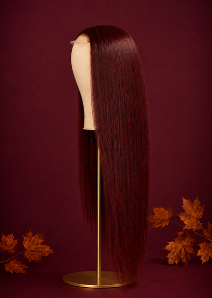 September Spice: 5x5 HD Lace Closure Glueless Wig (Cranberry)