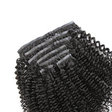 Load image into Gallery viewer, Kinky Curly Double Drawn Seamless Clip-Ins (Natural Black)