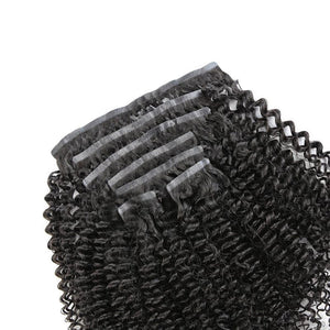 Kinky Curly Double Drawn Seamless Clip-Ins (Natural Black)