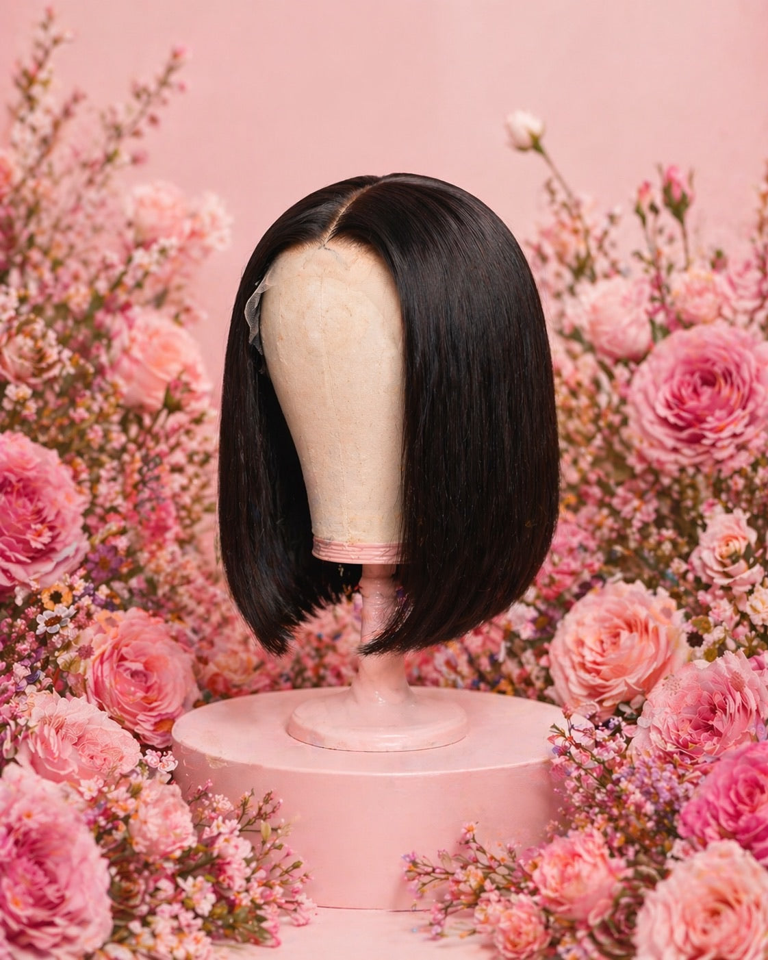 THE MOM BOB: 1B Straight 12" 5x5 HD Lace Closure