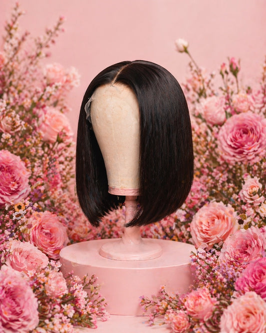 THE MOM BOB: 1B Straight 12" 5x5 HD Lace Closure