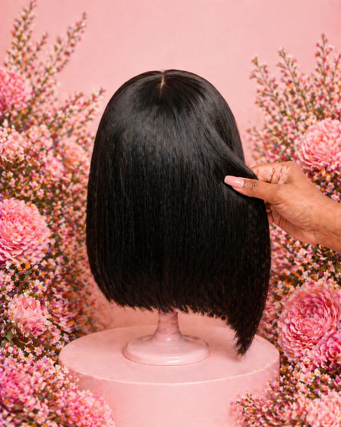 THE MOM BOB: 1B Straight 12" 5x5 HD Lace Closure