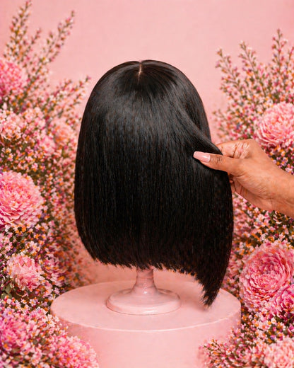 THE MOM BOB: 1B Straight 12" 5x5 HD Lace Closure