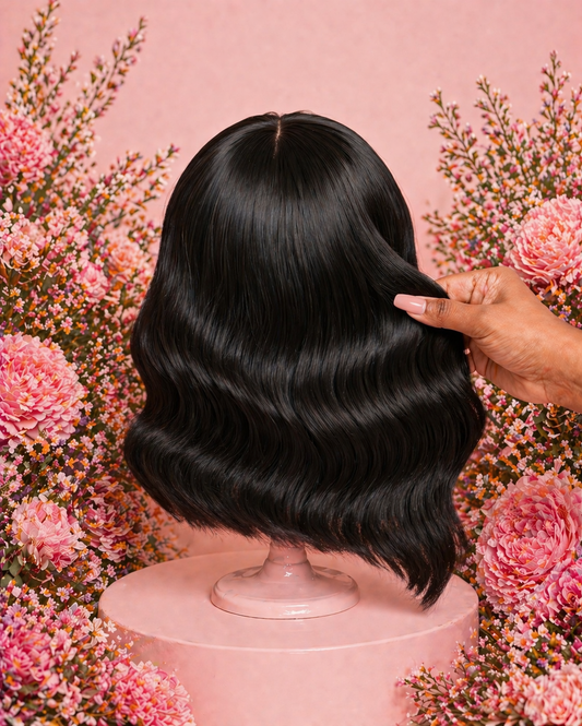 THE MOM BOB: 1B Body Wave 12" with 5x5 HD Lace Closure